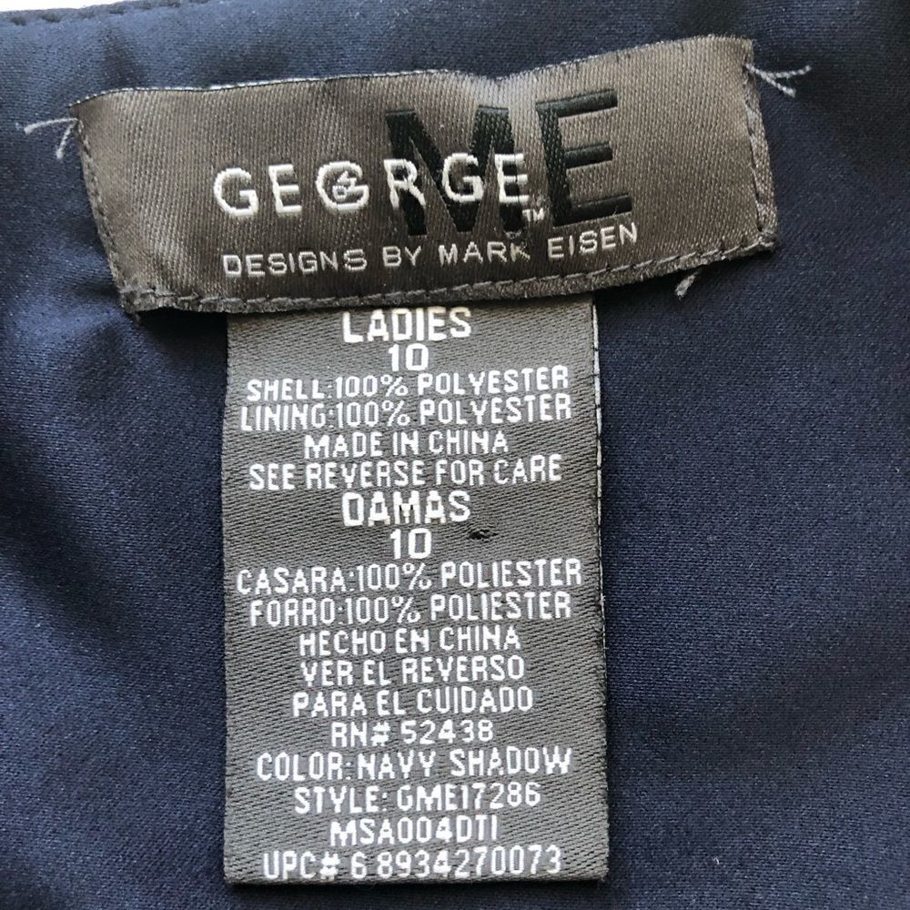 George ME navy blue polka dot dress size 10 - Picture 4 of 5